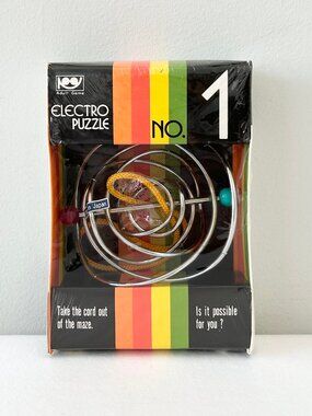 Vintage Tenyo Electro Puzzle No 1 Disentanglement Magic Maze Game Toy Japan NIP